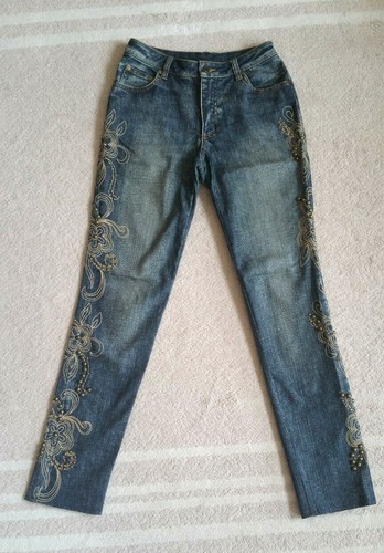Jeans blau stickerei - blau, 36