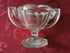 Antik 1935 VLG Lausitzer Glaswerke Zuckerschale „Bergcristal“ Pressglas gerippt