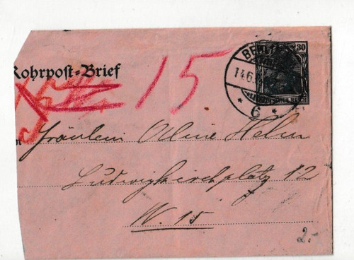 Berlin rohrpost brief 1904 - 2, x