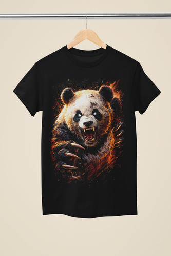 Shirt demon panda evil - t-shirt, fire