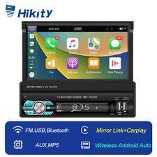 7 Zoll CarPlay FM USB AUX Single 1 DIN Autoradio Ausfahrbarem Display Bluetooth