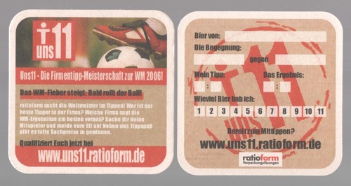 Bierdeckel fußball 2006 - wm,