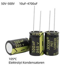 ELKO Elektrolyt Kondensatoren 10µF bis 4700µF/ 50V - 500V Elkos Radial 105°C