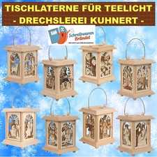 DRECHSLEREI KUHNERT TISCHLATERNE FÜR TEELICHT LATERNE LAMPE HOLZ ECHT ERZGEBIRGE