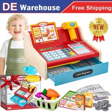 KaufmannsladenKinder Holz Kasse mit Scanner Kaufladen Spielkasse Lebensmittel DE