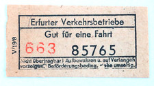 EVB - Erfurter Verkehrsbetriebe - Fahrschein Gut für eine Fahrt  ca. 1960