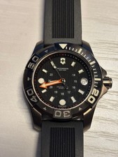 Victorinox Swiss Army Waterproof Rubber Diver Watch 300m Black Used From Japan