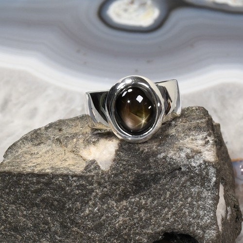 Schwarzer stern saphir ring - saphir,