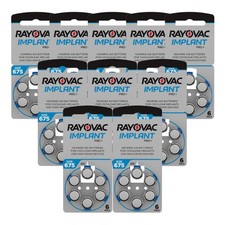 60 Rayovac Implantat Pro Größe 675 Mf PR44 batteries Hör Hilfe Cochlear Pflanzer