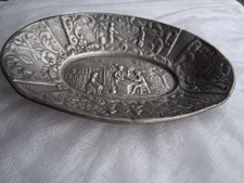 kleine Zinnschale oval, 17 cm