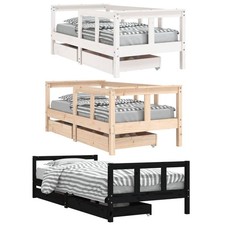 Kinderbett Kinder Bettgestell mit Schubladen Massivholz Holz Einzelbett Holzbett