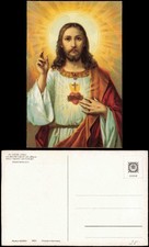 Ansichtskarte  HOLY HEART OF CHRIST. Jesus Christus Künstlerkarte 1919 Gold