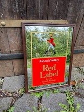 Spiegel Johnnie Walker Red Label Scotch Whisky alte Werbung Deko Partykeller