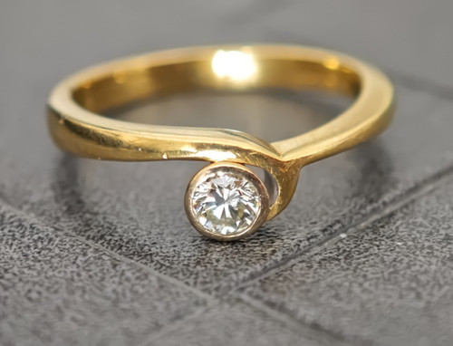Solitär diamant ring 750 gold - solitär,