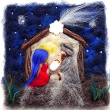 ♥WOLLBILD KRIPPE HEILIGE