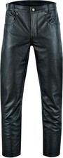 Bohmberg Herren Lederhose Lederjeans aus echtem Leder - Motorradhose Gr,32W/32L