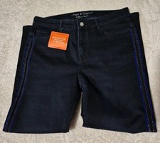 SCHIFFHAUER MUNICH® Jeans, 7/8 Länge Eingriffstaschen Galonstreifen Strass 44