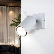 Leselampe Spot GU10 Weiß mit Schalter klein Metall Wand Leuchte Lampe Strahler