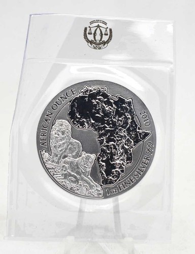 Silber ruanda 2010 löwe - ruanda,
