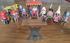 Playmobil Ritterwelt 3659 Königspaar mit Hofstaat, Ritter, Thron MIT HUND