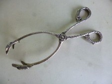Große alte Servierzange / Gebäckzange mit Krähenfüßen 86,4 Gramm