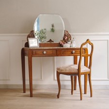 Antiker Art Déco Schminktisch Vintage Frisierkommode Marmor Frankreich Konsole