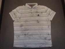 Herren Poloshirt von Claudio Campione in Größe XL Farbe: Grau/Weiß