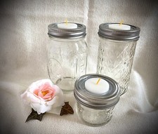 3 Stück Teelichthalter Kerzenhalter für Ball Mason Gläser Regular Mouth Normal