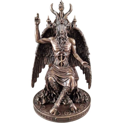 Baphomet auf thron bronziert - baphomet,