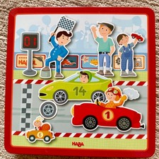 HABA 301948 Magnetspiel-Box Flotte Flitzer, Kleinkindspielzeug