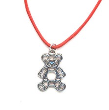 Teddy kette, Bär, Baer, Anhänger, Rot, Schmuck, Lederkette