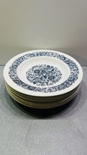 6x Porzellan Teller blau weiß