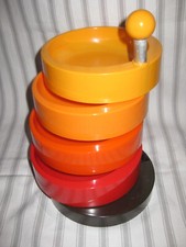 Emsa Party Time Snack- Etagere Kunststoff bunt schwenkbar 70er Jahre W. Germany