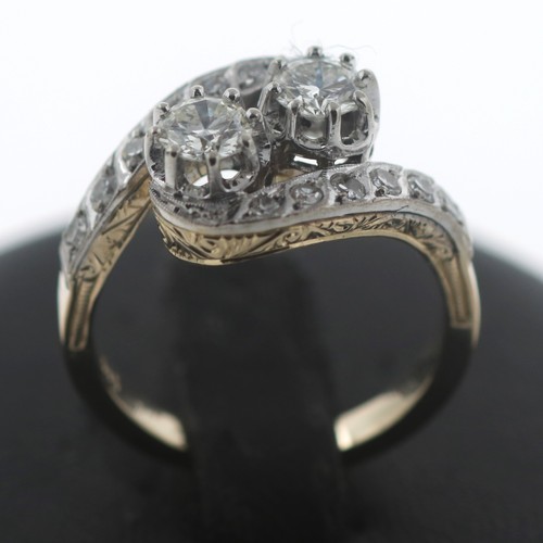 Art deco ring platin gold - deco,
