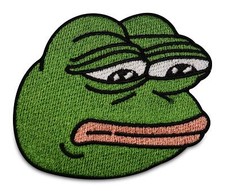Pepe der Frosch Meme Traurig Patch zum Aufbügeln | DIY Kleidungszubehör, Patches