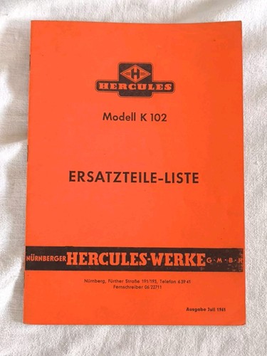 Hercules 102 ersatzteilliste - hercules,