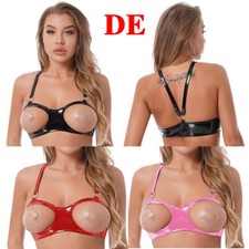 DE Damen Lackleder BH Bralette