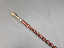 Holz  Gehstock Walking Stick Cane Stock Messing  99 cm Spazierstock gewendelt