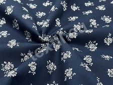 Baumwollgewebe "Blaudruck" Röschen, 150 cm breit, Meterware, ab 0,5 m (€10/qm)