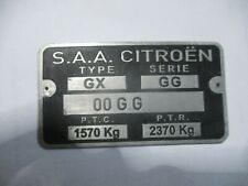 Typenschild Citroen Schild ID-plate GX GS Birotor Wankel s74