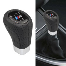 5 Gang Leder Manueller Schaltknauf M Emblem für BMW 3er 5er E46 E90 E87 E36 E34