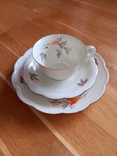 Sammeltasse 3-teilig, Gold/Floral, Johann Seltmann, Vohenstrauss BAVARIA