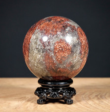 Edelstein Hämatit in Quarz Kugel, Hematite in Quartz Sphere, Madagaskar