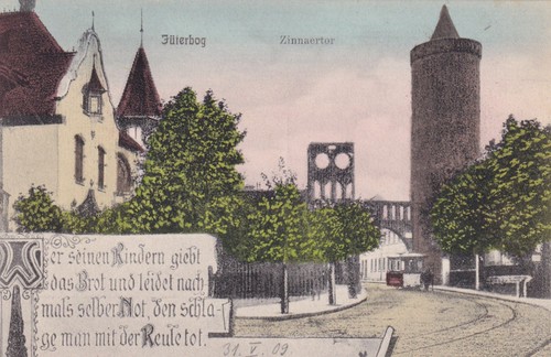 Jüterbog 1909 zinnaer tor - ak,