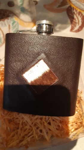 Flachmann mit leder - flachmann,