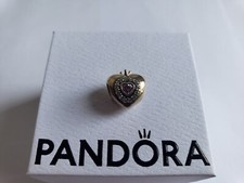 Pandora Charm Prinzessin HERZ rosa Sterlingsilber & Gold Krone