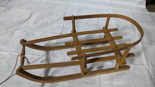 Puppenschlitten antik - (holz)-,