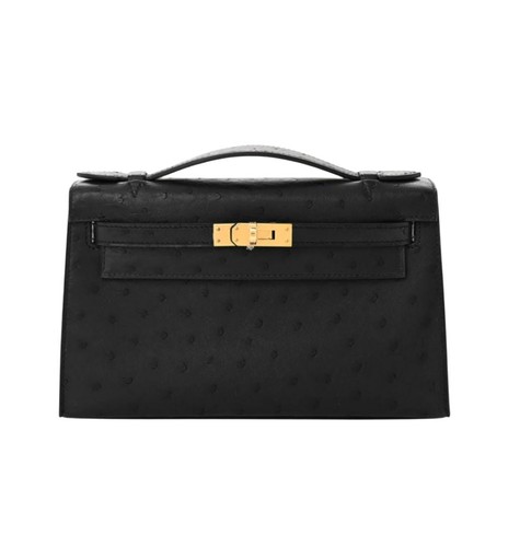 Hermes noir black ostrich - hermes,