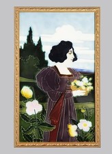 Art Nouveau Norica Fliese Stuckrahmen Johann von Schwarz Carl Sigmund Luber