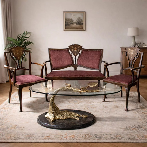 Jugendstil sofa und stühle - sofa, 2